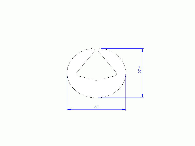 Silicone Profile P168E - type format U - irregular shape