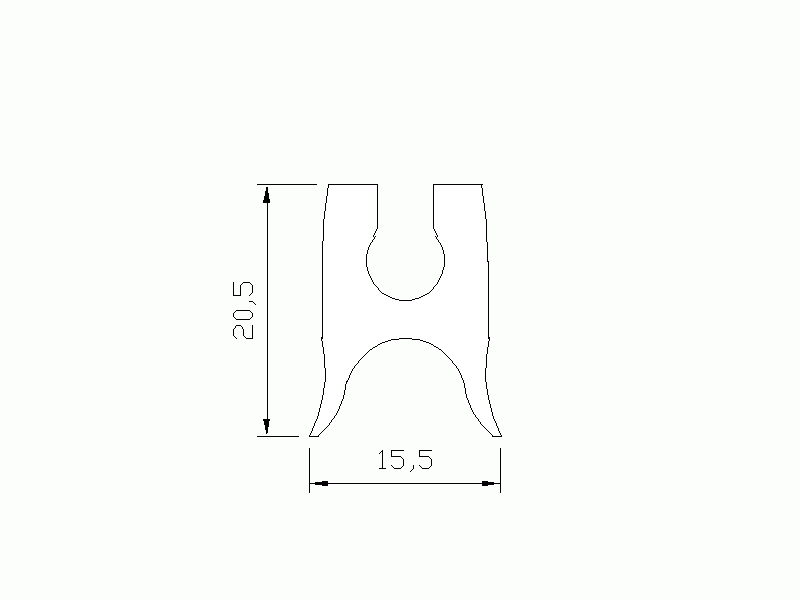Silicone Profile P1690 - type format U - irregular shape