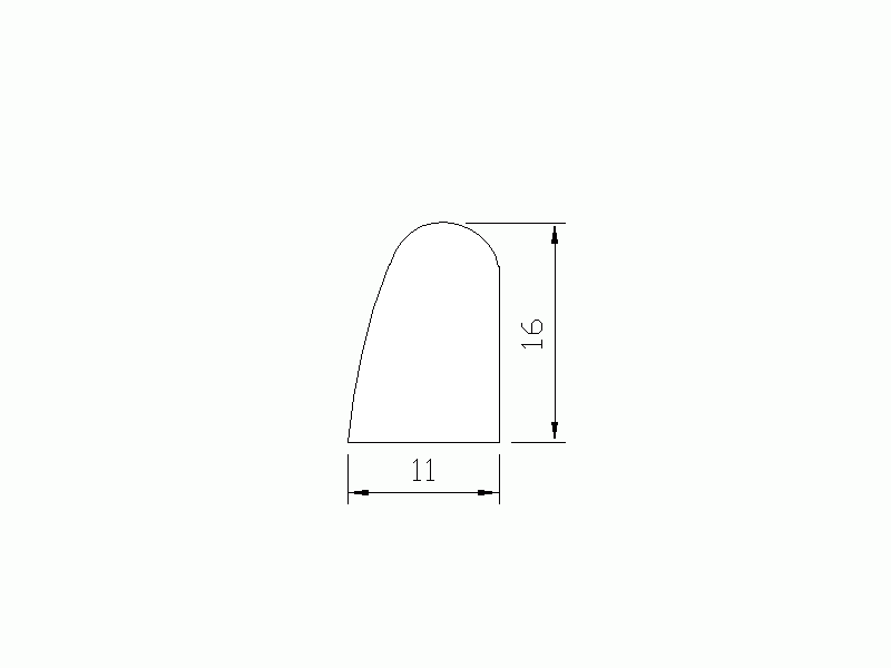 Silicone Profile P1703 - type format D - irregular shape