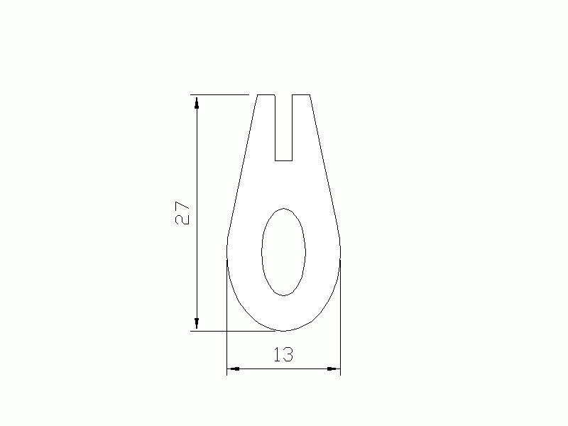 Silicone Profile P1740 - type format U - irregular shape