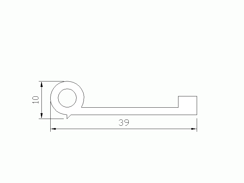 Silicone Profile P175I - type format solid b/p shape - irregular shape