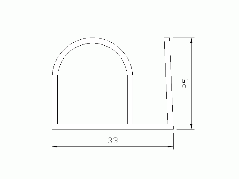 Silicone Profile P175Q - type format solid b/p shape - irregular shape