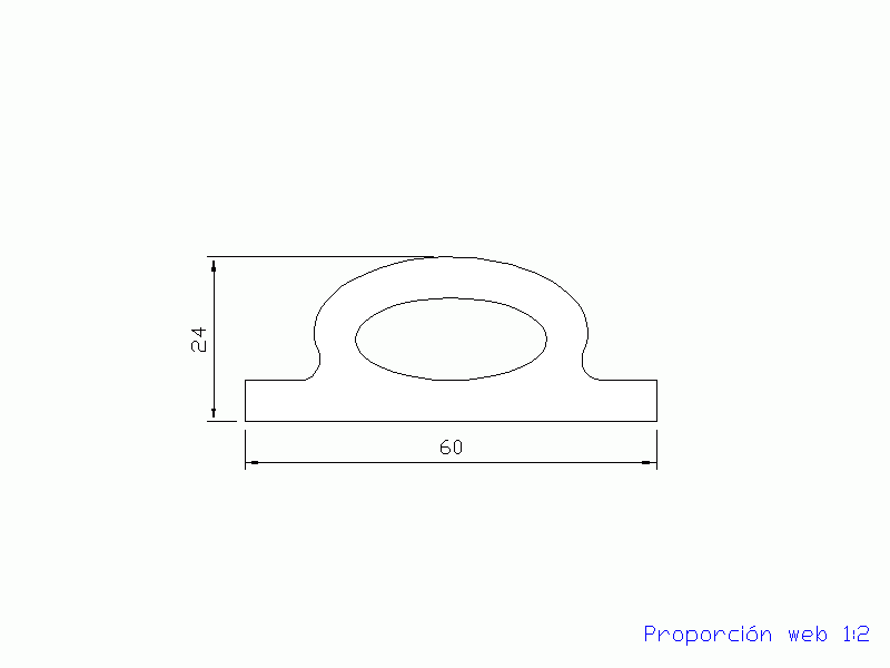 Silicone Profile P175W - type format Flat Silicone profile with Bubble - irregular shape