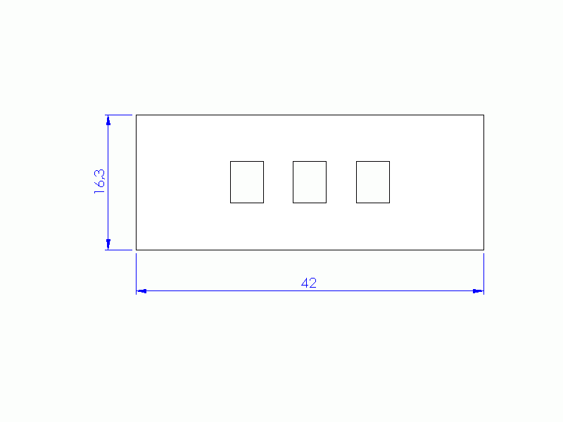 Silicone Profile P1760A - type format Rectangle - regular shape