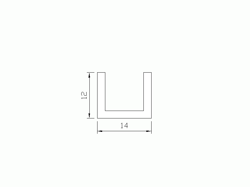 Silicone Profile P1765 - type format U - irregular shape