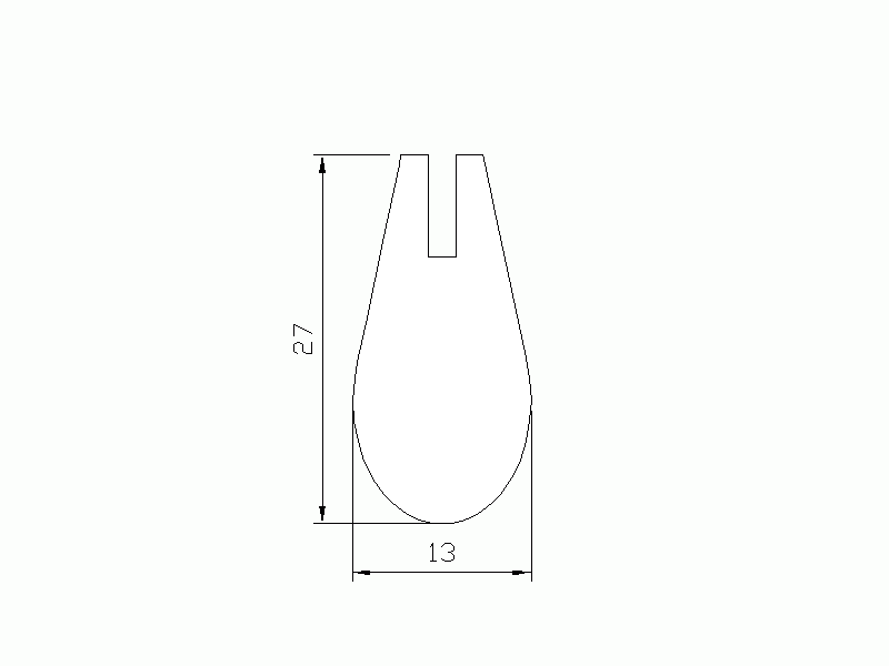 Silicone Profile P1779 - type format U - irregular shape