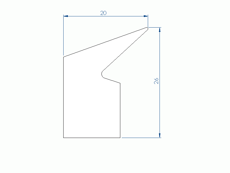 Silicone Profile P1794I - type format Lipped - irregular shape