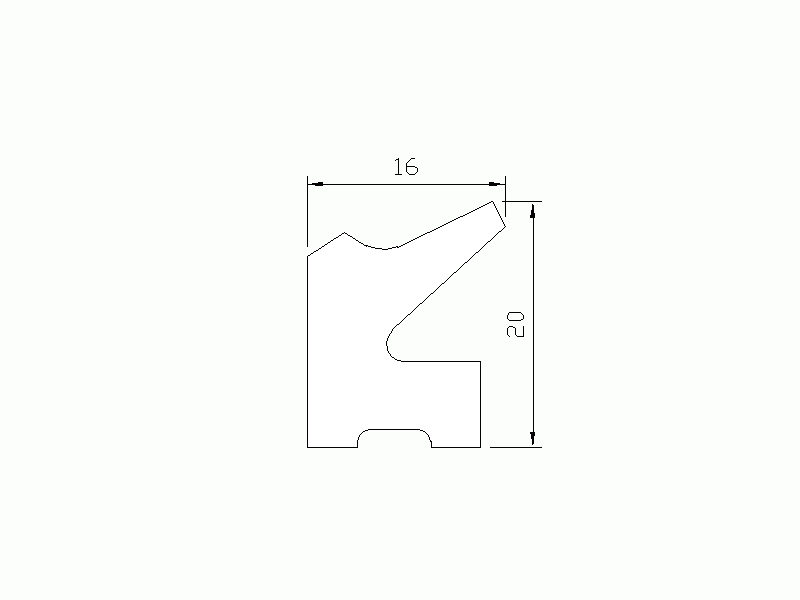 Silicone Profile P1858 - type format Lipped - irregular shape