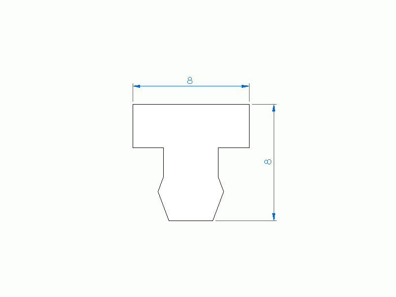 Silicone Profile P1861A - type format T - irregular shape