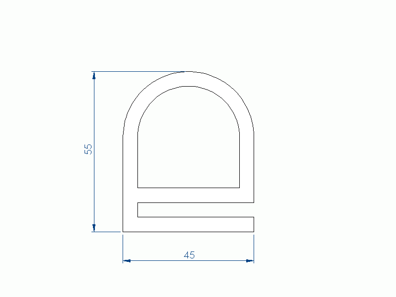 Silicone Profile P1904BE - type format e - irregular shape
