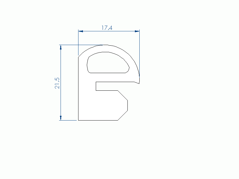 Silicone Profile P1904CV - type format e - irregular shape