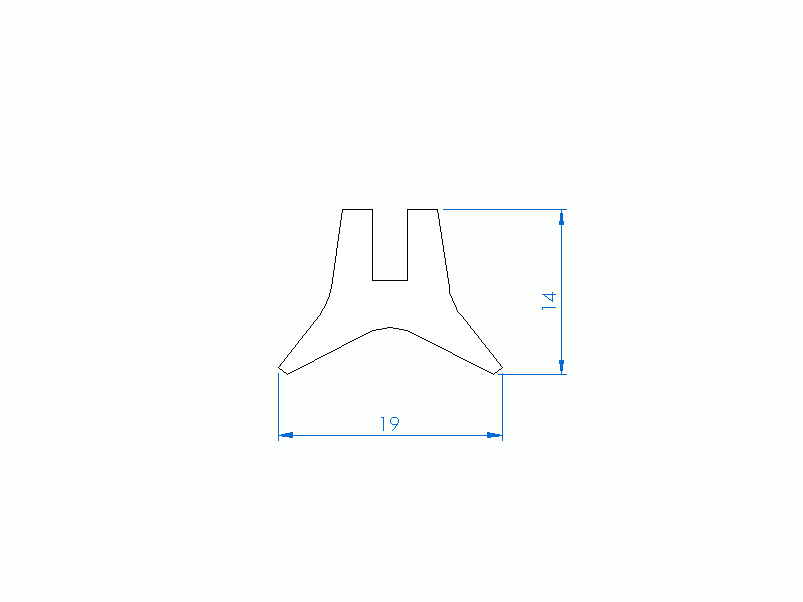 Silicone Profile P1904E - type format U - irregular shape
