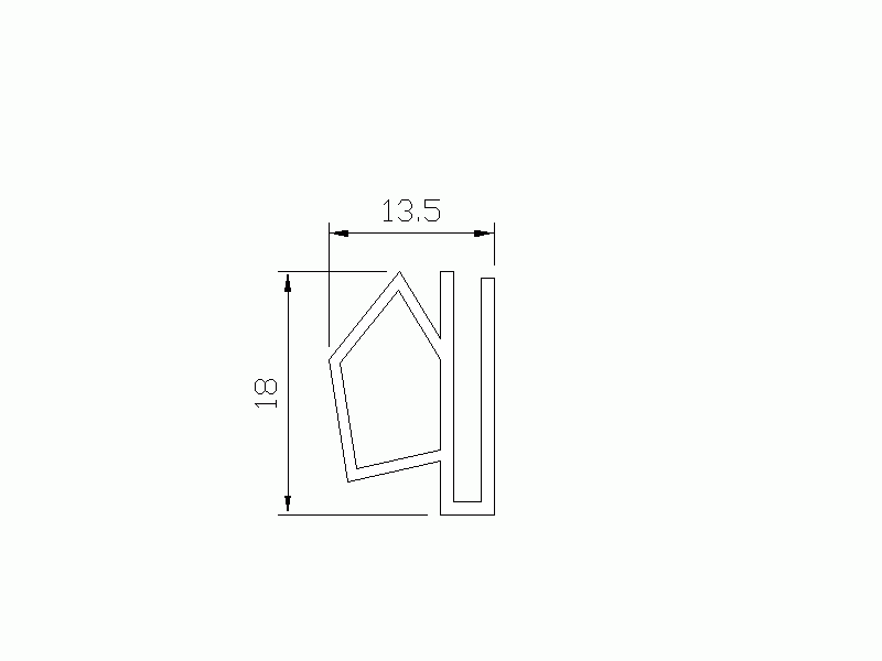 Silicone Profile P20025B - type format U - irregular shape