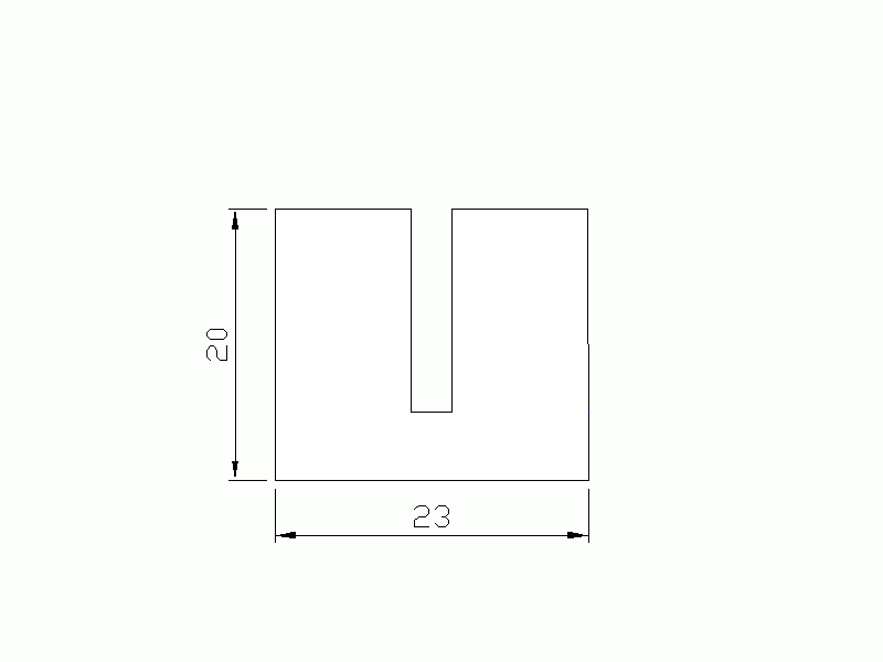 Silicone Profile P20064B - type format U - irregular shape