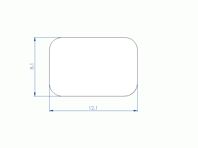 Silicone Profile P20064BA - type format D - irregular shape