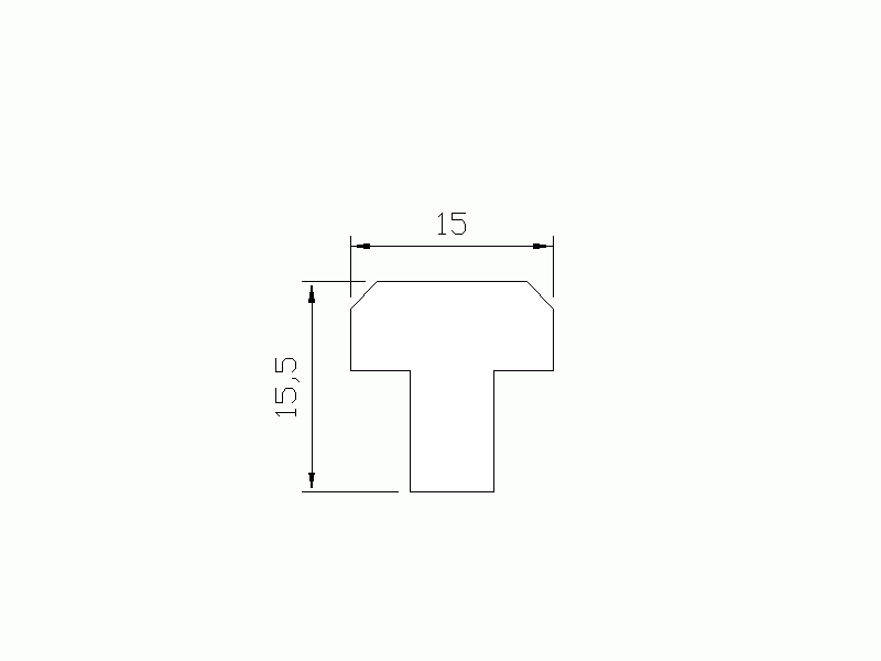 Silicone Profile P2055L - type format T - irregular shape