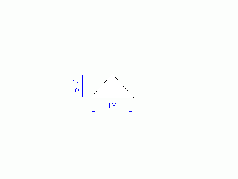 Silicone Profile P20711K - type format Triangle - regular shape