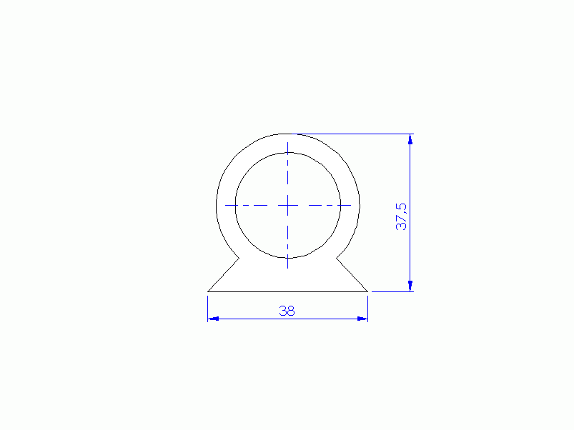 Silicone Profile P21218 - type format Flat Silicone profile with Bubble - irregular shape
