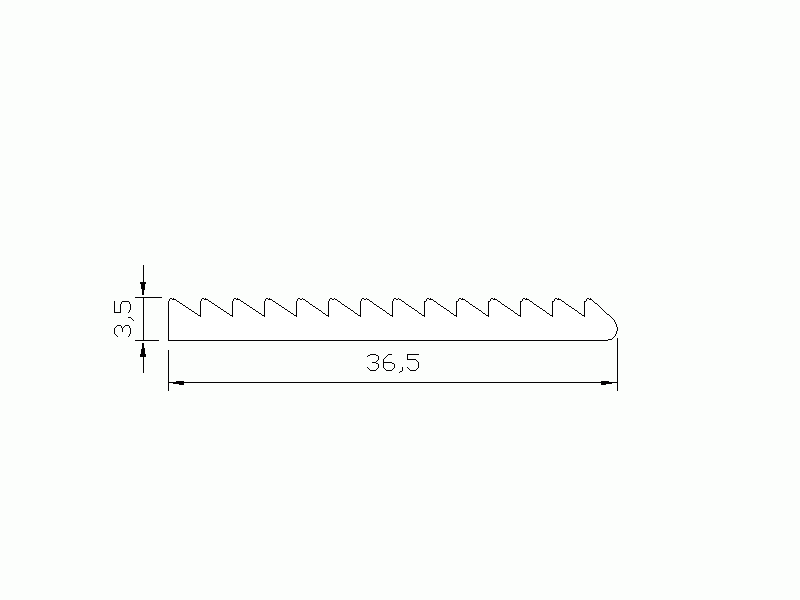 Silicone Profile P215H - type format Flat Silicone Profile - irregular shape