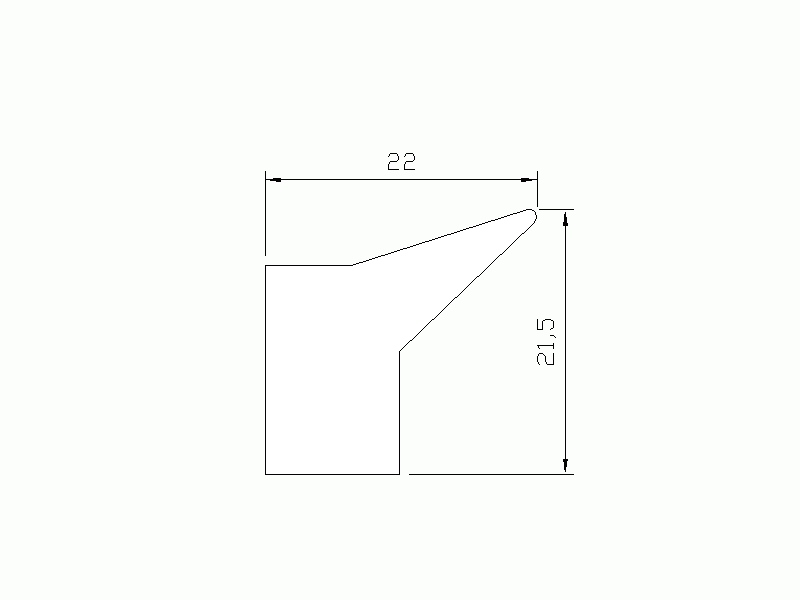 Silicone Profile P2222H - type format Lipped - irregular shape