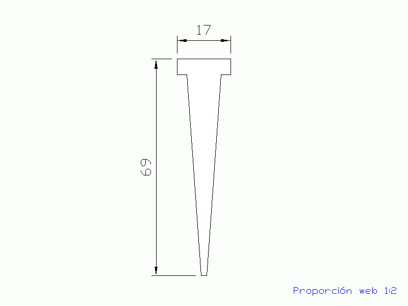Silicone Profile P2364 - type format T - irregular shape