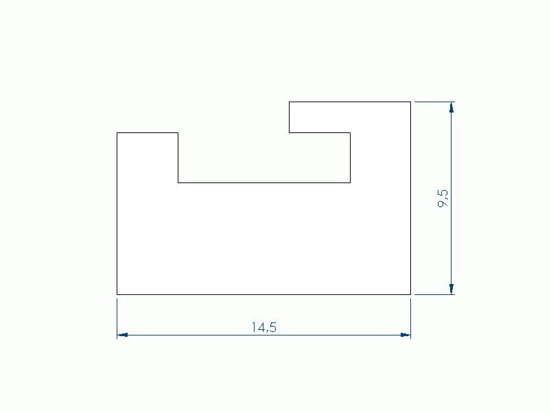 Silicone Profile P2379G - type format U - irregular shape