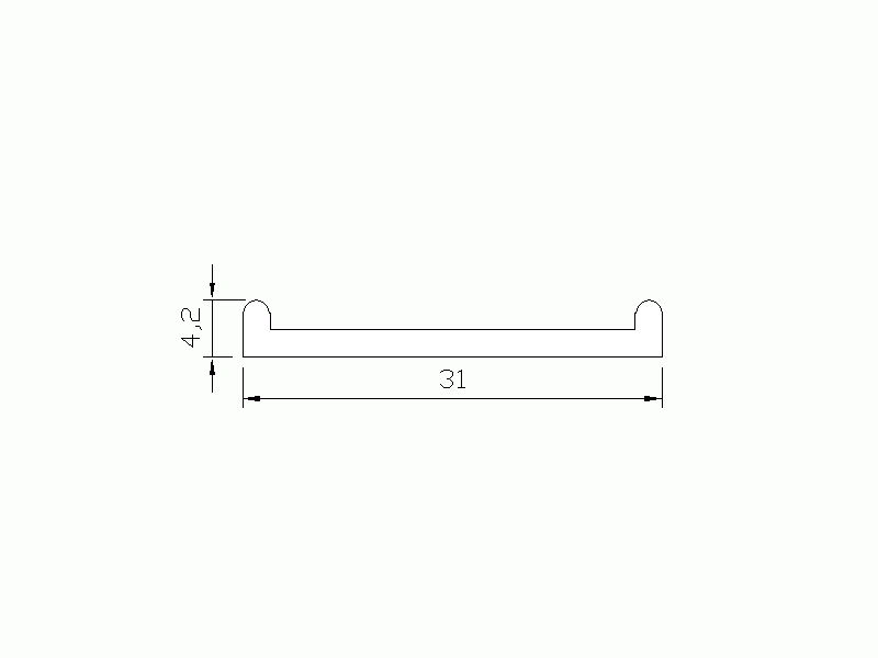 Silicone Profile P23J - type format Flat Silicone Profile - irregular shape