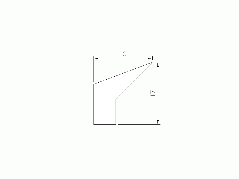 Silicone Profile P2475 - type format Lipped - irregular shape