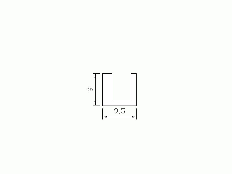 Silicone Profile P2566 - type format U - irregular shape