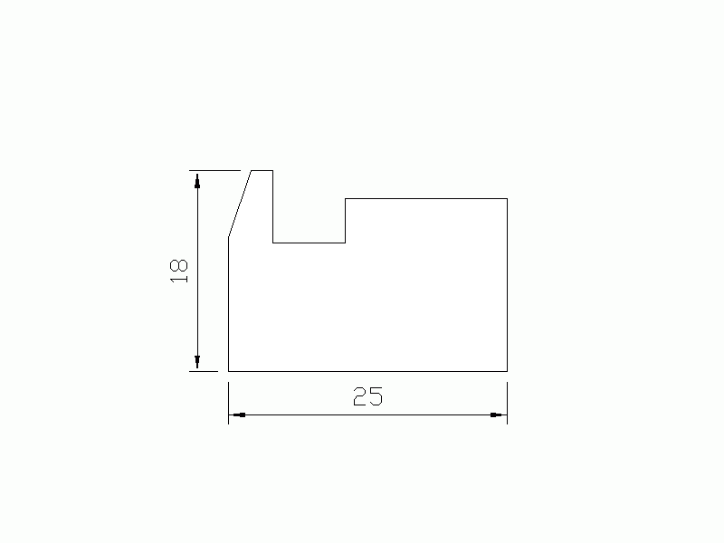 Silicone Profile P2575A - type format U - irregular shape