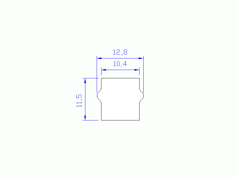 Silicone Profile P259-1 - type format Rectangle - regular shape