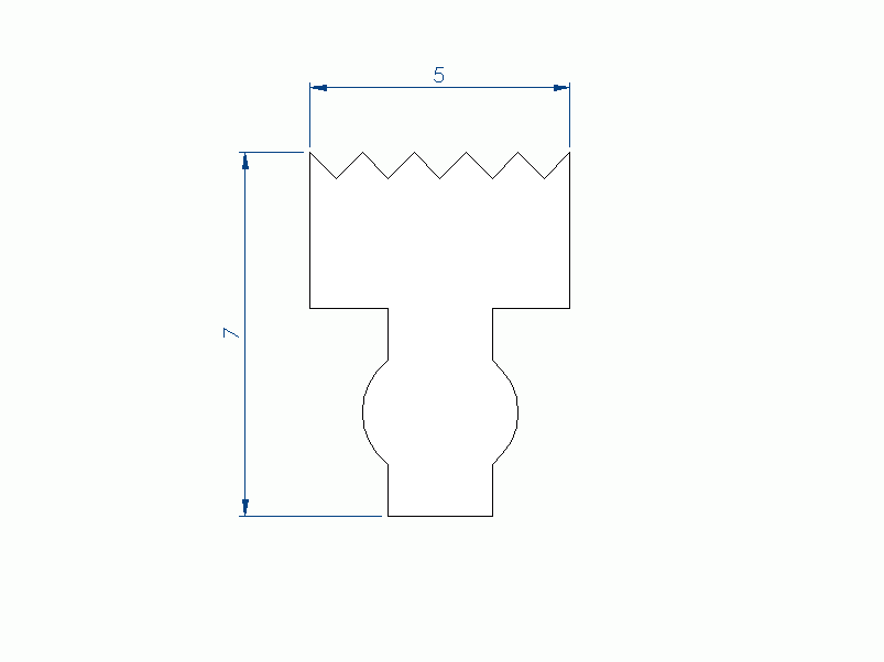 Silicone Profile P2618AD - type format T - irregular shape