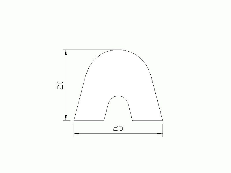 Silicone Profile P268AG - type format D - irregular shape