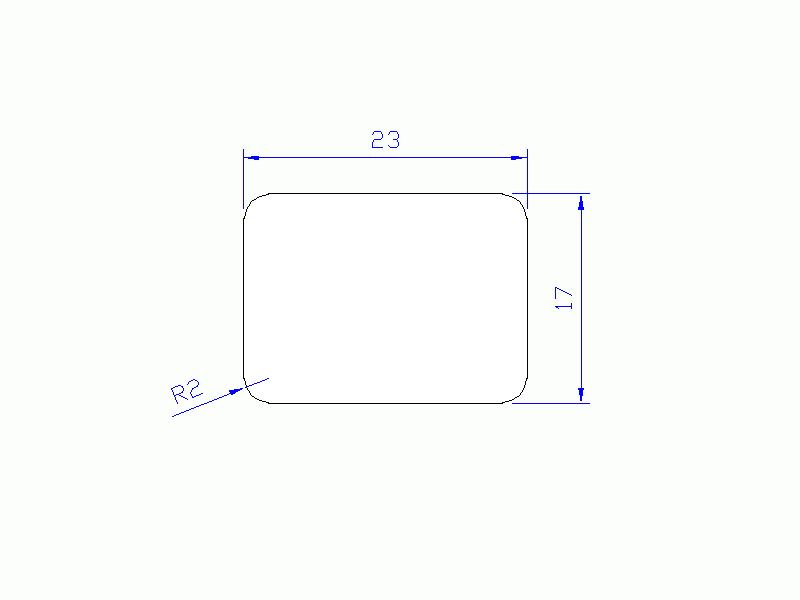 Silicone Profile P268CR - type format Rectangle - regular shape