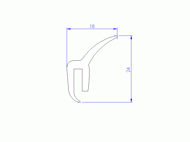 Silicone Profile P268EI - type format h - irregular shape