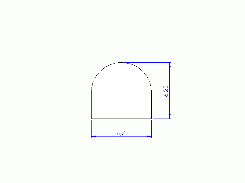 Silicone Profile P268EL - type format D - irregular shape