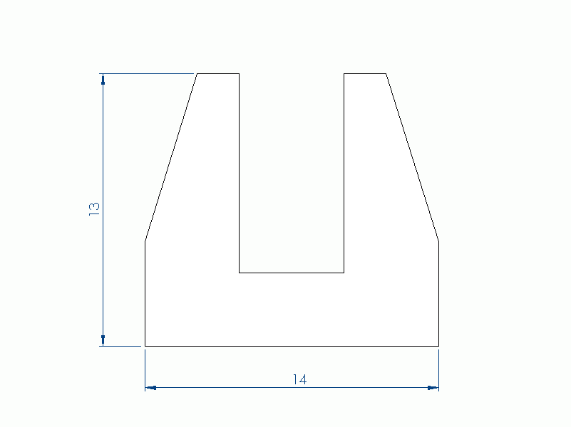 Silicone Profile P268KM - type format U - irregular shape