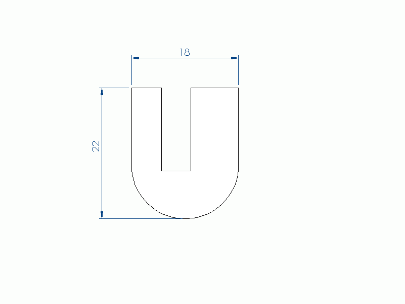 Silicone Profile P268LK - type format U - irregular shape