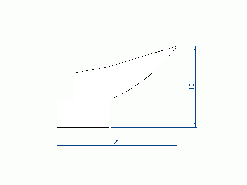 Silicone Profile P268QE - type format Lipped - irregular shape