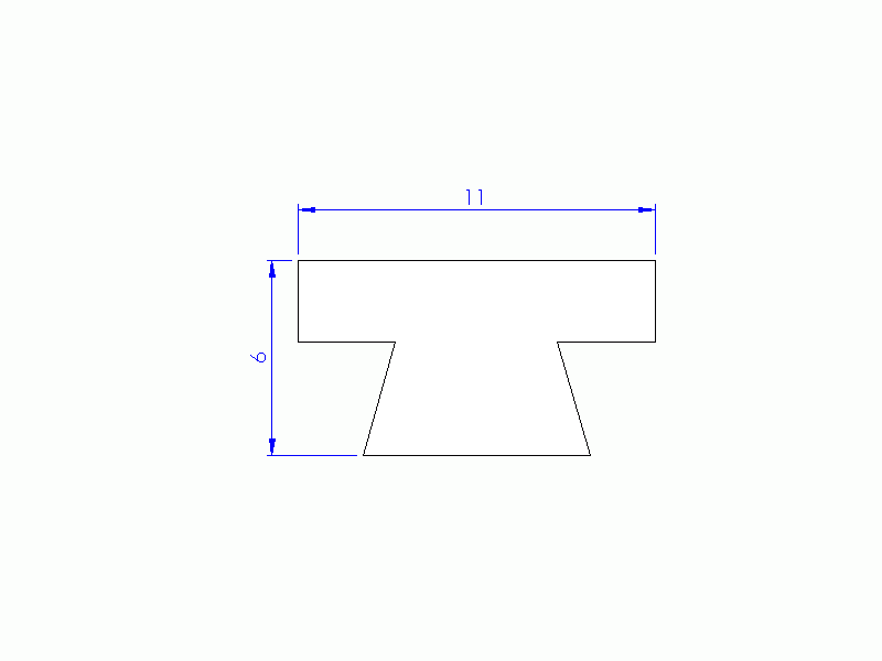 Silicone Profile P2712A - type format T - irregular shape