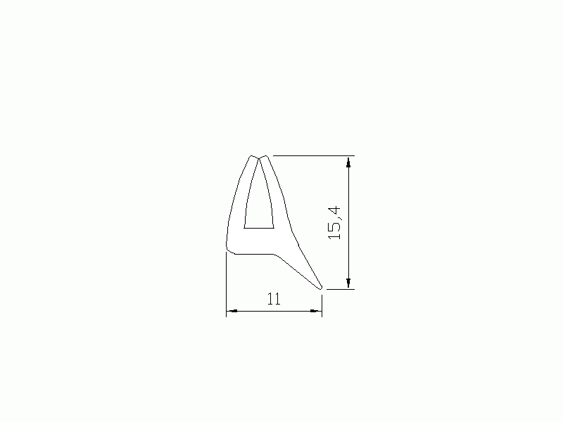 Silicone Profile P2801A - type format U - irregular shape