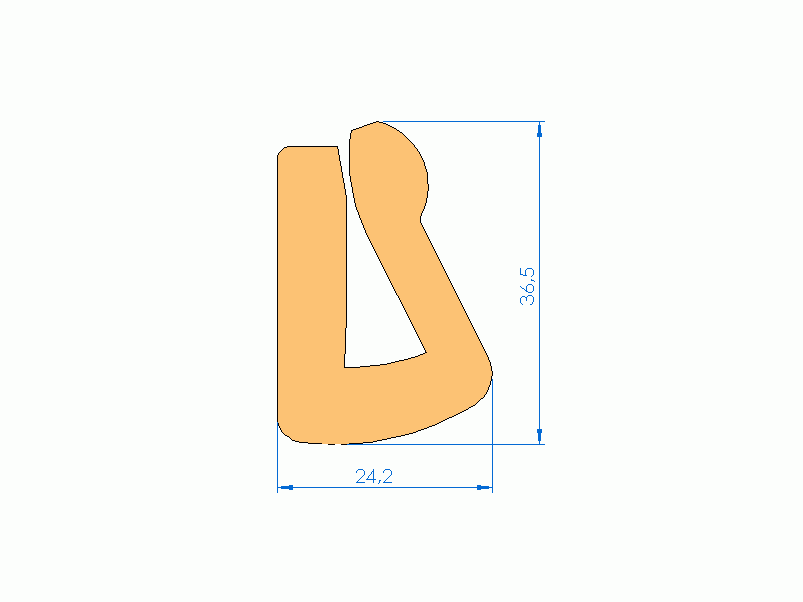 Silicone Profile P2851D - type format U - irregular shape