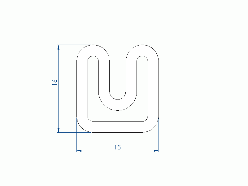 Silicone Profile P2851GF - type format D - irregular shape