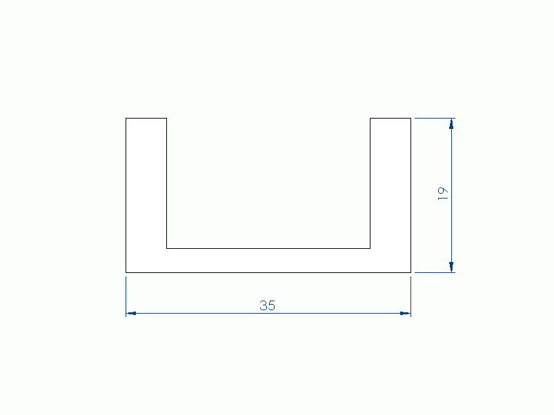 Silicone Profile P2851LC - type format U - irregular shape