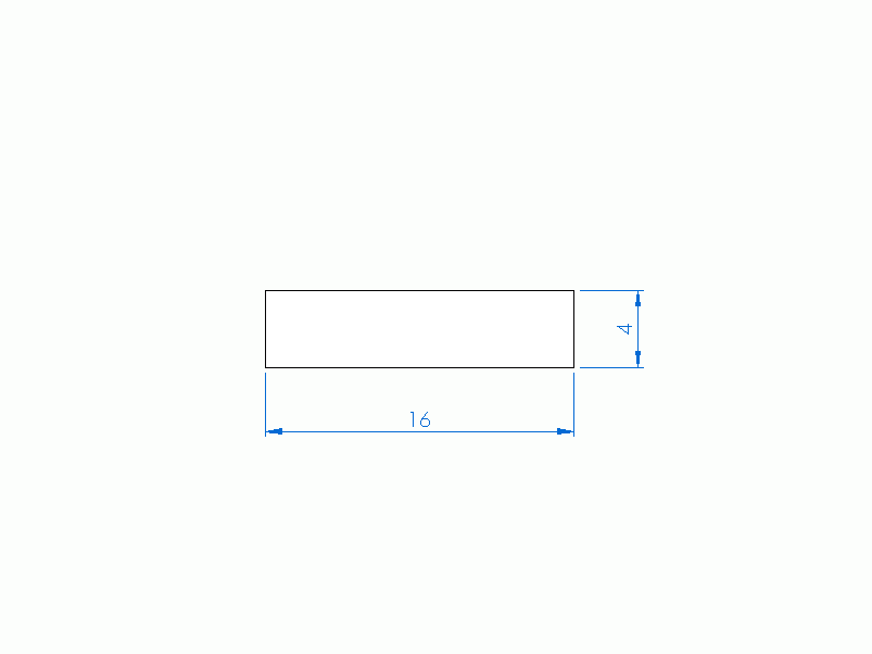 Silicone Profile P300160040 - type format Rectangle - regular shape