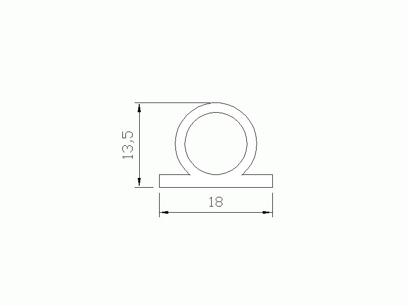 Silicone Profile P33A - type format Flat Silicone profile with Bubble - irregular shape