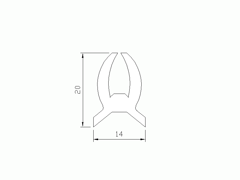 Silicone Profile P363A - type format U - irregular shape