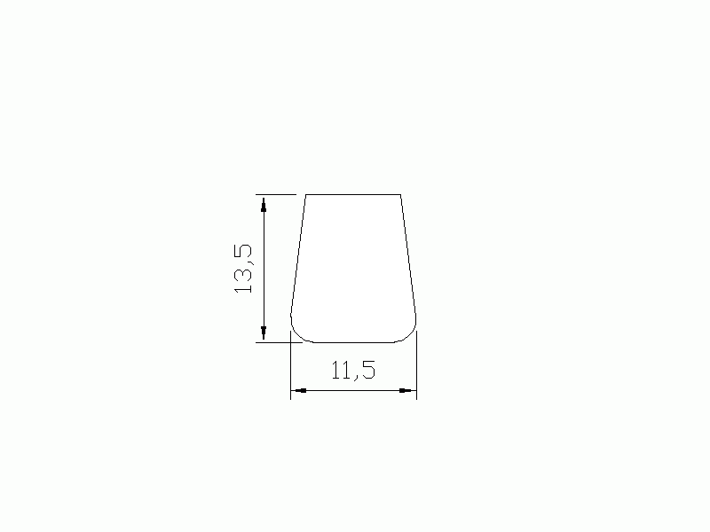 Silicone Profile P377A - type format Trapezium - irregular shape