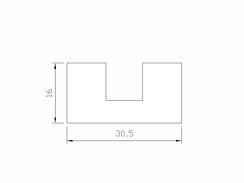 Silicone Profile P397JA - type format U - irregular shape