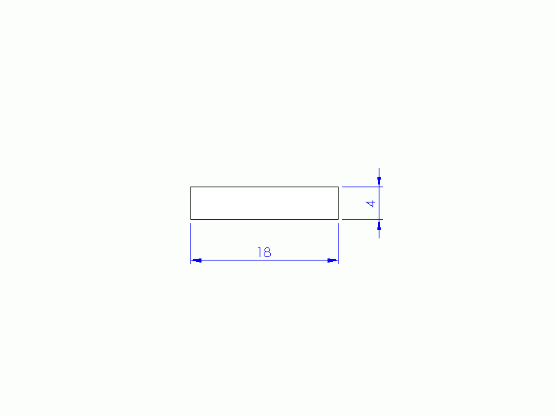 Silicone Profile P400180040 - type format Rectangle - regular shape